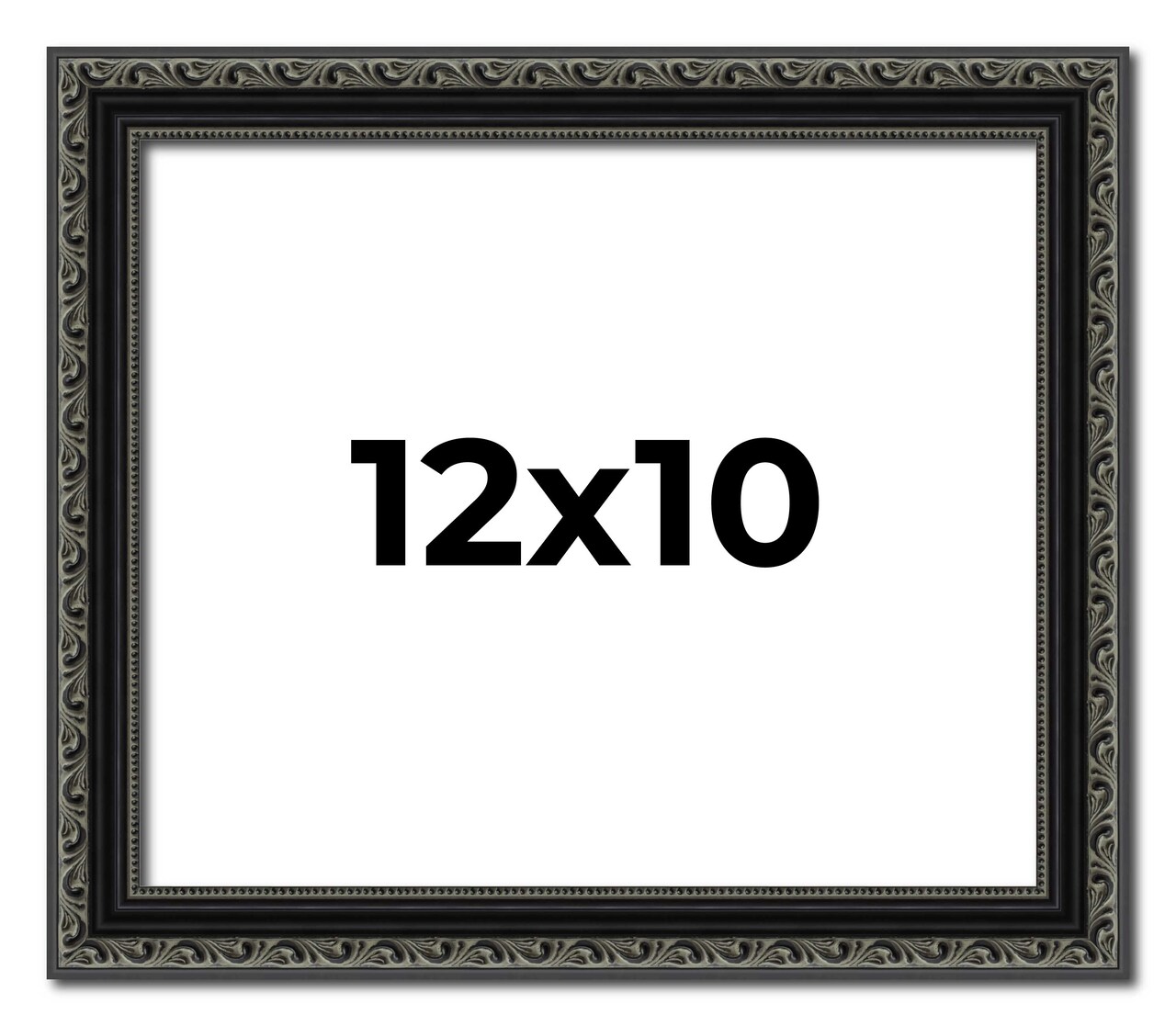 Photo Size Antique Black Picture Frame - UV Acrylic, Foam Board Backing, Hanging Hardware